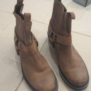Giorgio Brutini Men's Brown Leather Biker Boots - Size 10.5 - Vintage